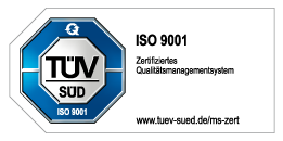 TÜV Zertifikat ISO 9001